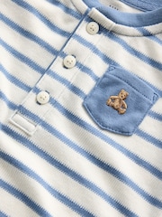 Gap Blue Stripe Henley Short One-Piece (0-24mths) - Image 3 of 3