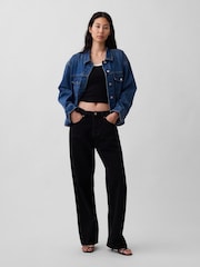 Jachetă din denim supradimensionată Gap Icon - Imaginea 4 din 5