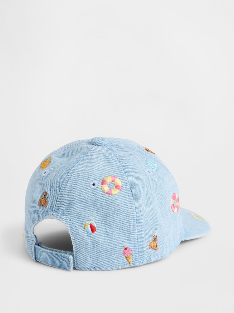 Gap Embroidered Denim Baseball Hat - Imaginea 2 din 2