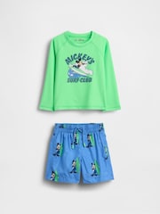 Gap Green Mickey Mouse Disney Rash Guard Swim Set (12mths-5yrs) - Image 1 of 2