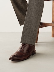 Brown Signature Leather Sole Brogue Shoes - Image 2 of 8