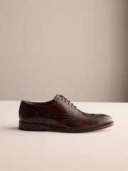 Brown Signature Leather Sole Brogue Shoes - Image 4 of 8