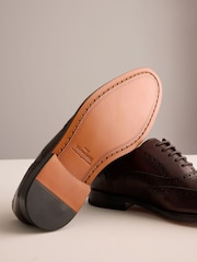 Brown Signature Leather Sole Brogue Shoes - Image 6 of 8
