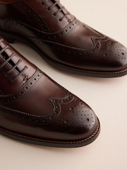 Brown Signature Leather Sole Brogue Shoes - Image 7 of 8