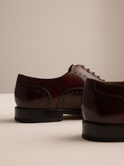 Brown Signature Leather Sole Brogue Shoes - Image 8 of 8