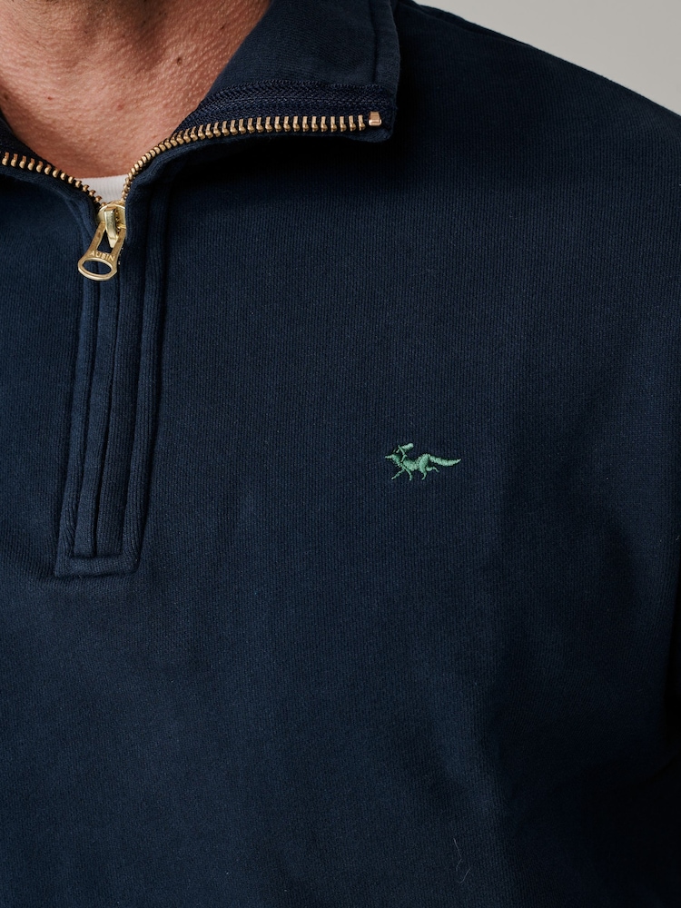 Aubin Blue Harris Zip Neck Jumper - Image 3 of 3