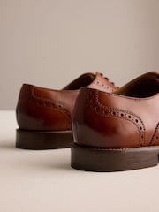 Tan Brown Signature Leather Sole Brogue Shoes - Image 4 of 6