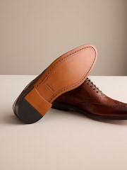 Tan Brown Signature Leather Sole Brogue Shoes - Image 5 of 6