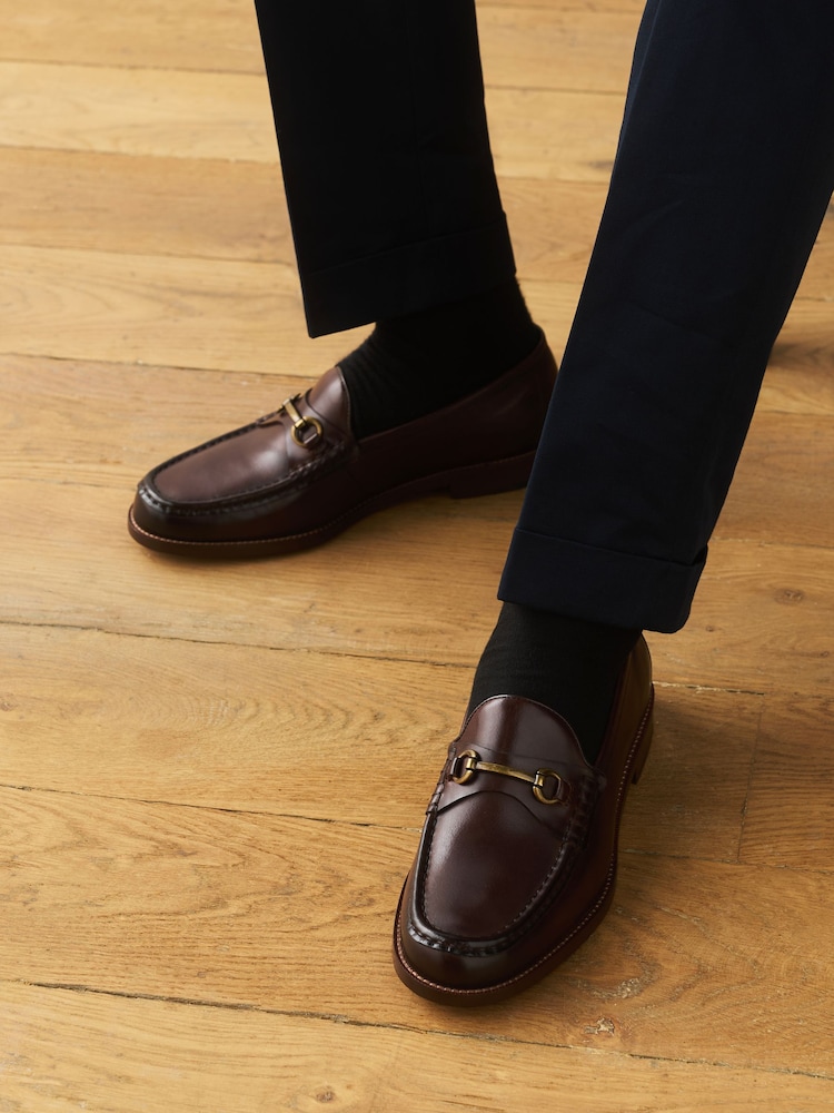 Brown Signature Leather Sole Snaffle Loafers - Image 1 of 8 Brown Signature Leather Sole Snaffle Loafers - Image 1 of 8