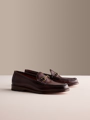 Brown Signature Leather Sole Snaffle Loafers - Image 2 of 8