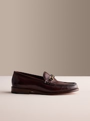 Brown Signature Leather Sole Snaffle Loafers - Image 4 of 8