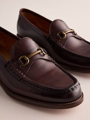 Brown Signature Leather Sole Snaffle Loafers - Image 5 of 8