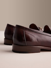 Brown Signature Leather Sole Snaffle Loafers - Image 7 of 8