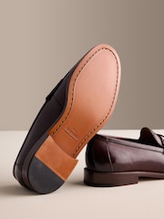 Brown Signature Leather Sole Snaffle Loafers - Image 8 of 8