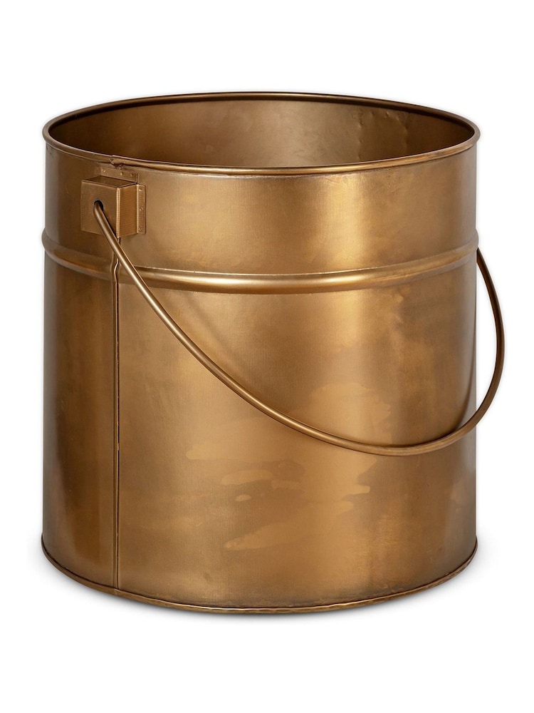 Nkuku Antique Brass Mosat Iron Fireside Bucket - Image 4 of 4