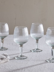 Nkuku Clear Otuba Set of 4 Wine Glasses - Image 1 of 4