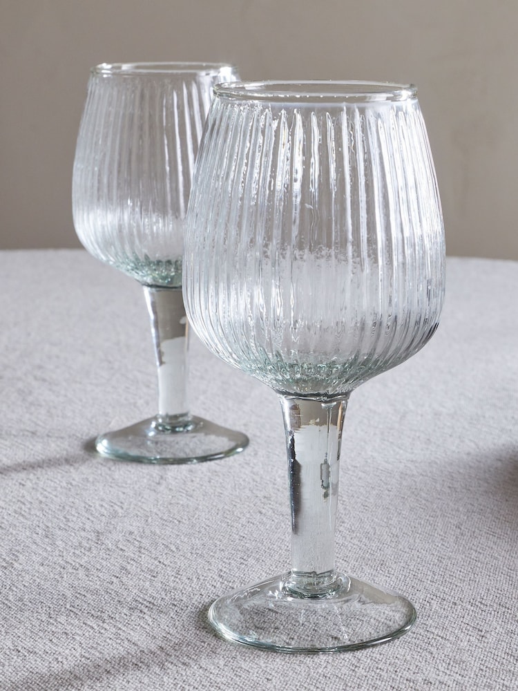 Nkuku Clear Otuba Set of 4 Wine Glasses - Image 2 of 4