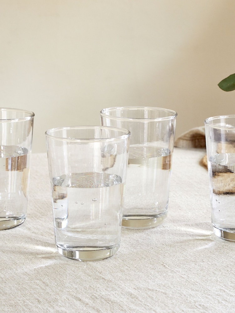 Nkuku Set of 4 Clear Pani Highball Glasses - Image 1 of 3