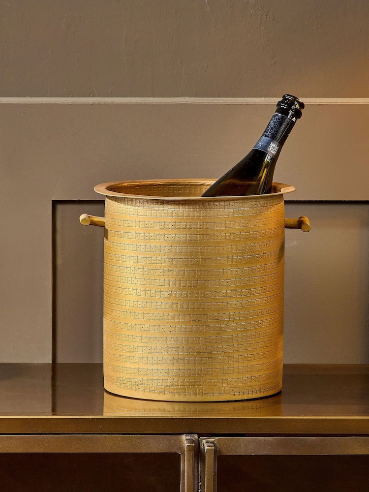 Nkuku Antique Brass Nalgora Wine Cooler - Image 1 of 2