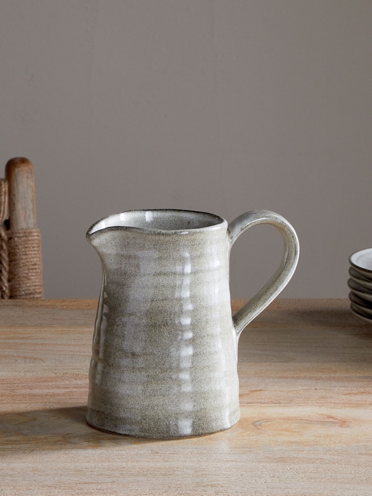 Nkuku Grey Valinha Earthenware Jug - Image 2 of 4