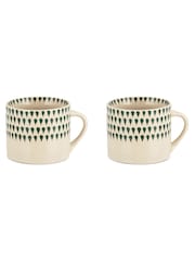 Nkuku Set of 2 Cream Juniper Drop Small Mugs - Image 3 of 3
