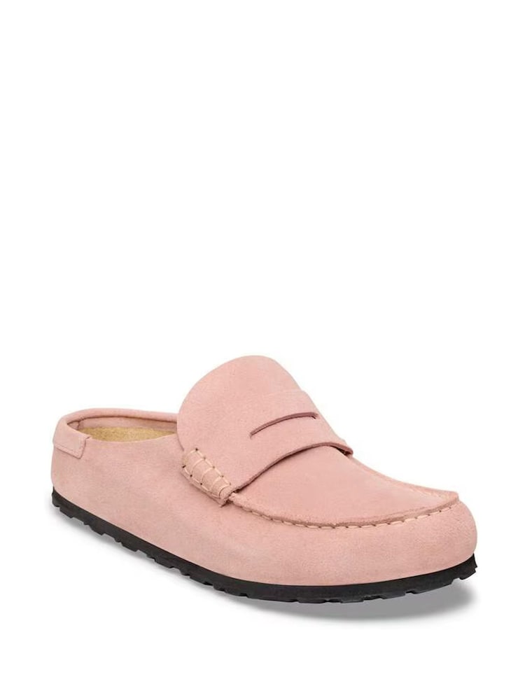 Birkenstock Pink Naples Wrapped Suede Backless Loafers - Image 2 of 6 Birkenstock Pink Naples Wrapped Suede Backless Loafers - Image 2 of 6
