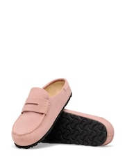 Birkenstock Pink Naples Wrapped Suede Backless Loafers - Image 4 of 6