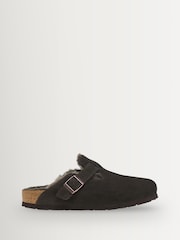 Birkenstock Mocca Brown Boston Shearling Lined Suede Clogs - Image 1 of 3
