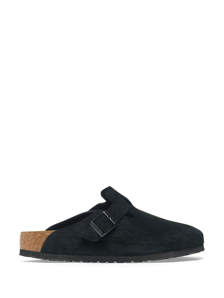 Birkenstock Black Boston Suede Soft Footbed Clogs - Image 2 of 3 Birkenstock Black Boston Suede Soft Footbed Clogs - Image 2 of 3
