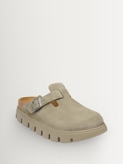 Birkenstock Taupe Brown Boston Chunky Suede Clogs - Image 4 of 5