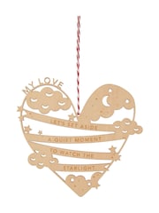 Hallmark Blue Wife Heart Shaped Wooden Keepsake Valentine's Card - Image 3 of 4
