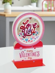 Hallmark Red Love You 3D Musical Snow Globe Valentine's Card - Image 1 of 4
