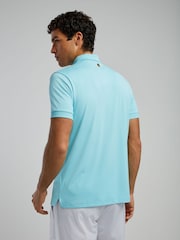 BOSS Blue Logo Stripe Detail Tech Polo Shirt - Image 3 of 5