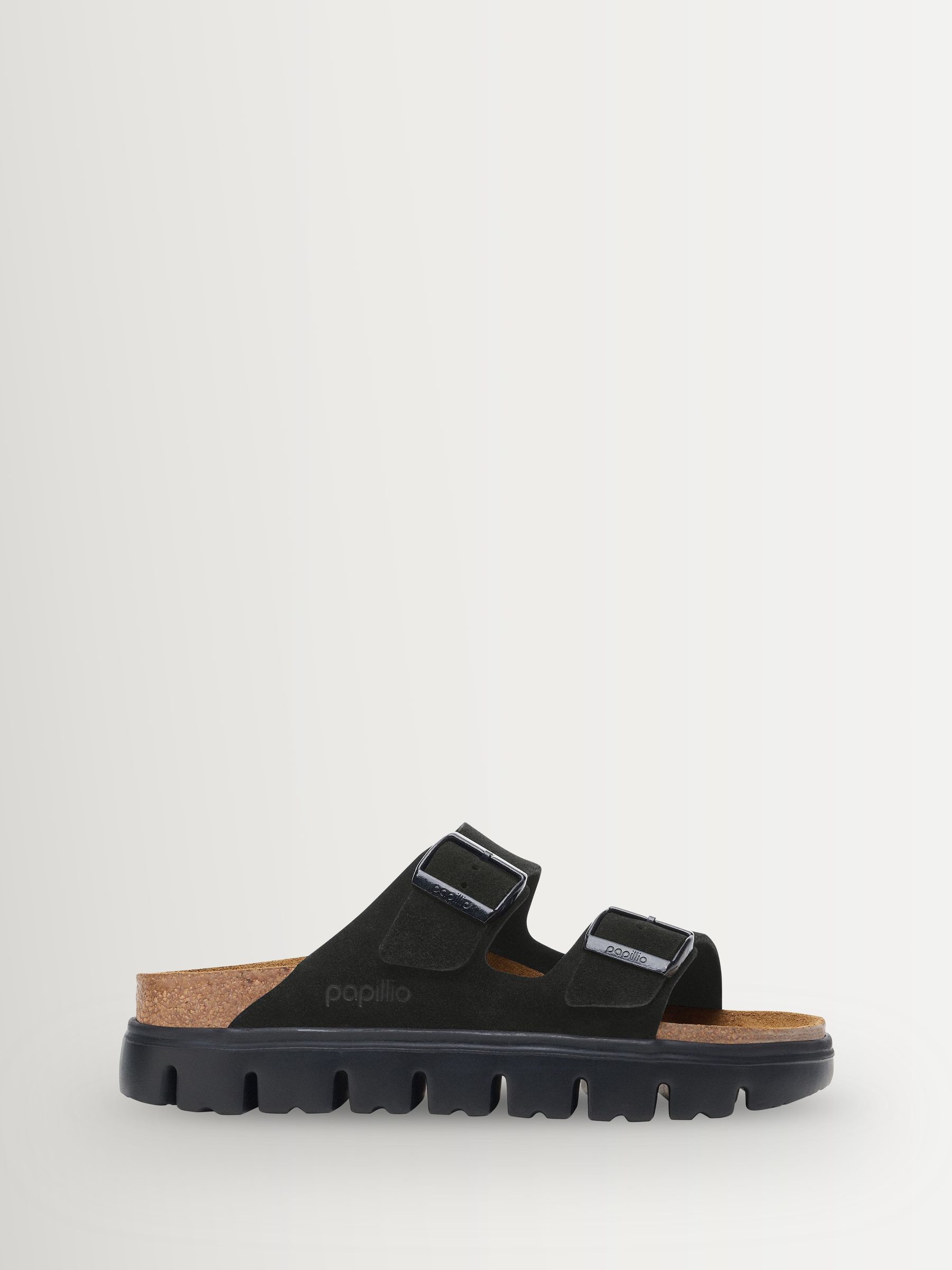 Buy Birkenstock Black Chunky Papillio Suede Arizona Platform