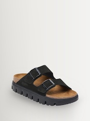 Birkenstock Black Chunky Papillio Suede Arizona Platform Sandals - Image 2 of 3