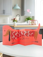 Hallmark Pink I Be-Long With You Sausage Dog Valentine's Card - Image 1 of 4