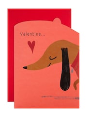 Hallmark Pink I Be-Long With You Sausage Dog Valentine's Card - Image 2 of 4