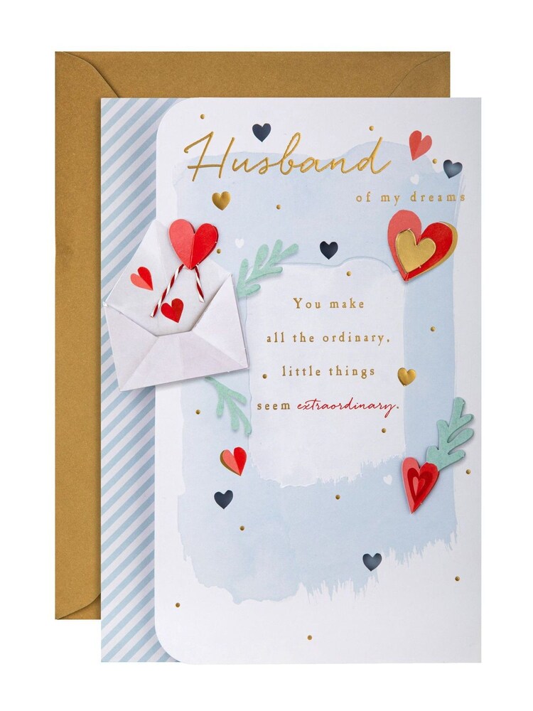 Hallmark Blue Husband Of My Dreams Die-Cut Valentine's Card - Image 1 of 4