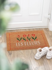 Something Different Brown Natural Les Fleurs Tulip Doormat - Image 1 of 4