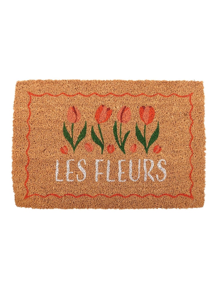 Something Different Brown Natural Les Fleurs Tulip Doormat - Image 2 of 4