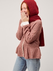 Monsoon Pink Suki Scallop Peplum Cardigan - Image 4 of 5