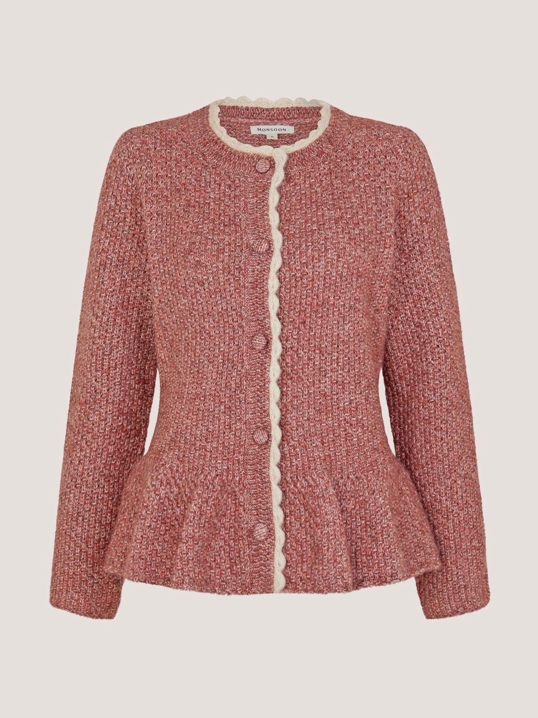 Buy Monsoon Pink Suki Scallop Peplum Cardigan from Next Switzerland