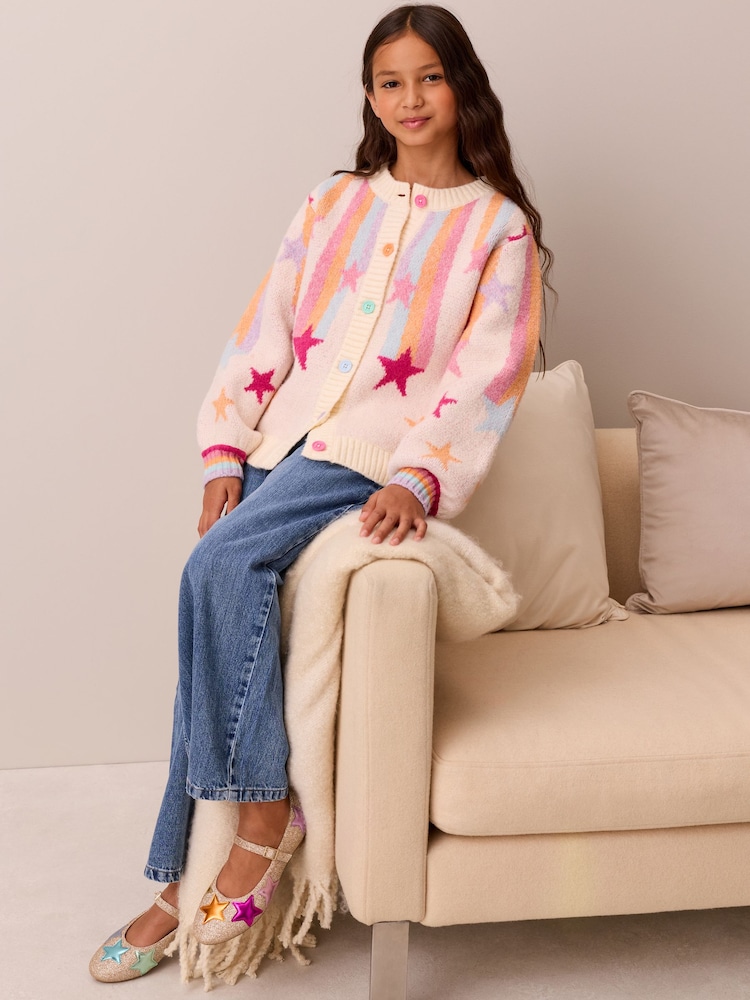 Little Bird Rainbow Stars Family Christmas Cardigan - Image 3 of 3
