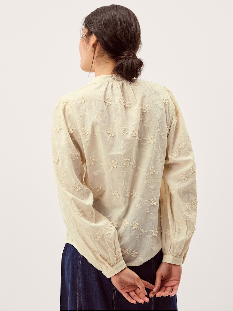 Monsoon Cream Mel Floral Embroidered Blouse - Image 2 of 5 Monsoon Cream Mel Floral Embroidered Blouse - Image 2 of 5