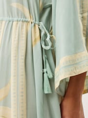 Monsoon Green Tashie Sun Print Midi Beach Dress - Image 4 of 5