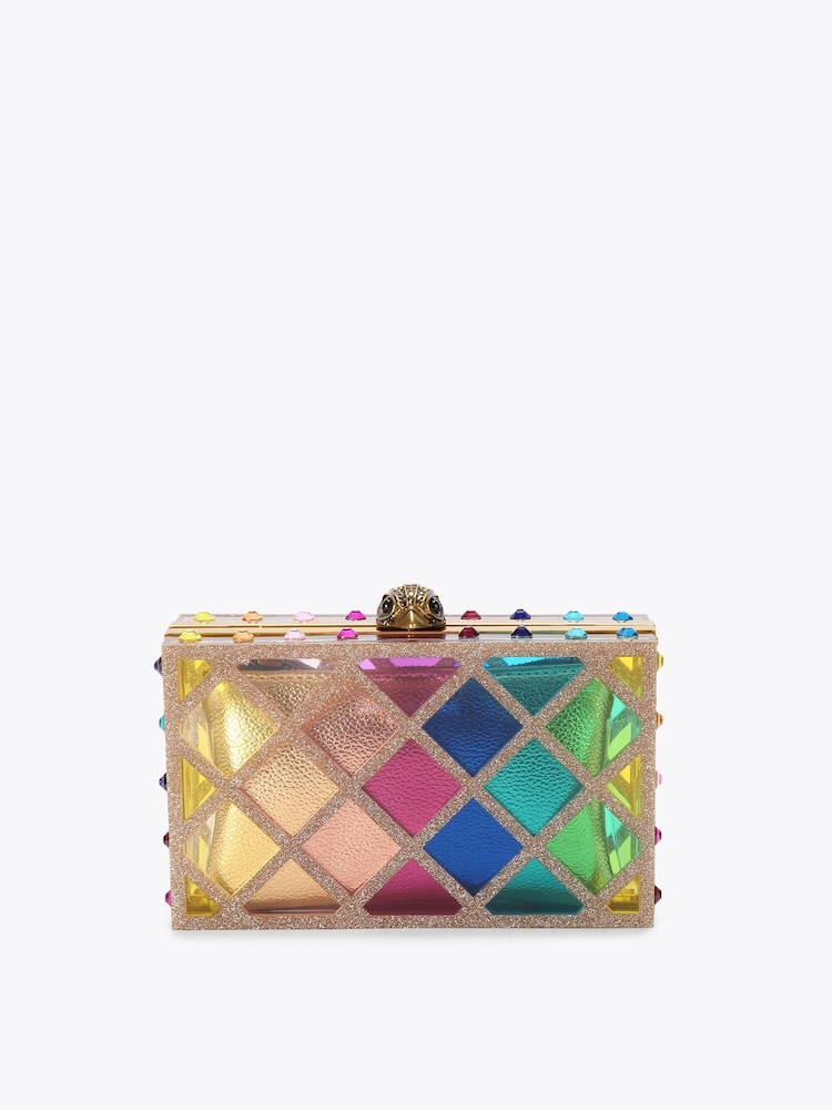 Kurt Geiger London Crystal Quilt Box Clutch Bag - Billede 1 af 5 Kurt Geiger London Crystal Quilt Box Clutch Bag - Billede 1 af 5