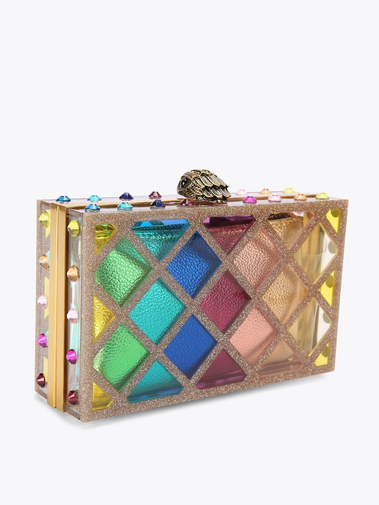 Kurt Geiger London Crystal Quilt Box Clutch Bag - Billede 2 af 5 Kurt Geiger London Crystal Quilt Box Clutch Bag - Billede 2 af 5