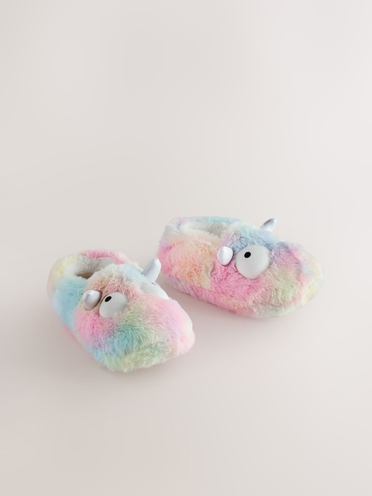 Rainbow Monster Character Mule Slippers - Image 1 of 5 Rainbow Monster Character Mule Slippers - Image 1 of 5