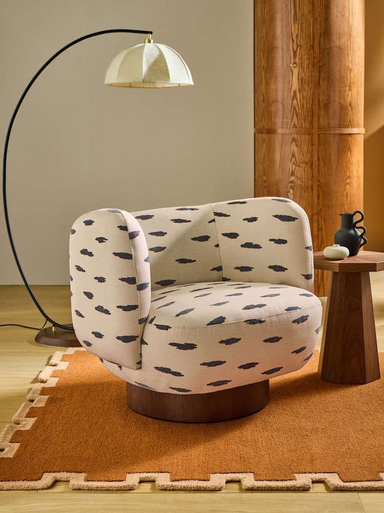 MADE.COM Mikumo Blue Novara Swivel Accent Chair - Image 1 of 6 MADE.COM Mikumo Blue Novara Swivel Accent Chair - Image 1 of 6