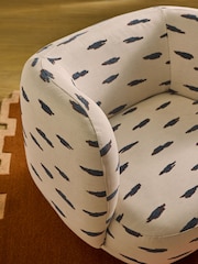 MADE.COM Mikumo Blue Novara Swivel Accent Chair - Image 2 of 6